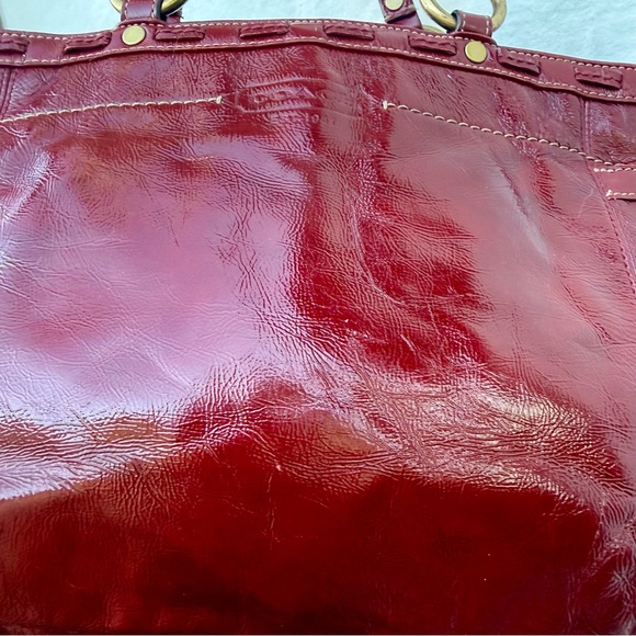 Coach Vintage 2007 Gallery East West Laced Tote Red Patent Leather 11500 - Picture 15 of 16